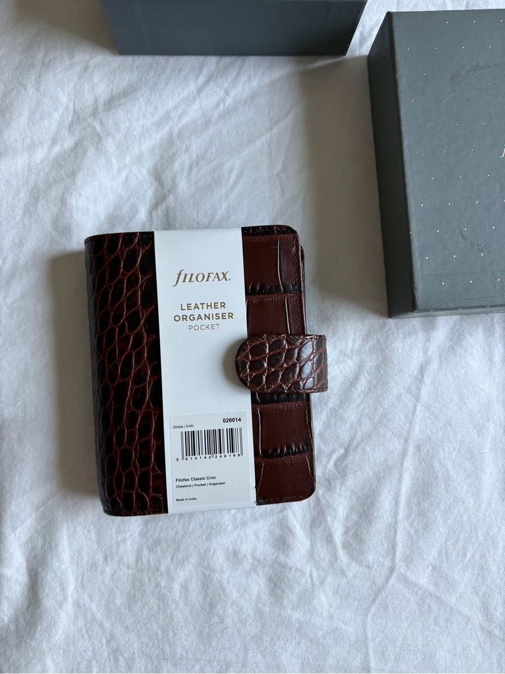 Filofax chestnut Croc Leather Pocket Organiser - Picture 2 of 4